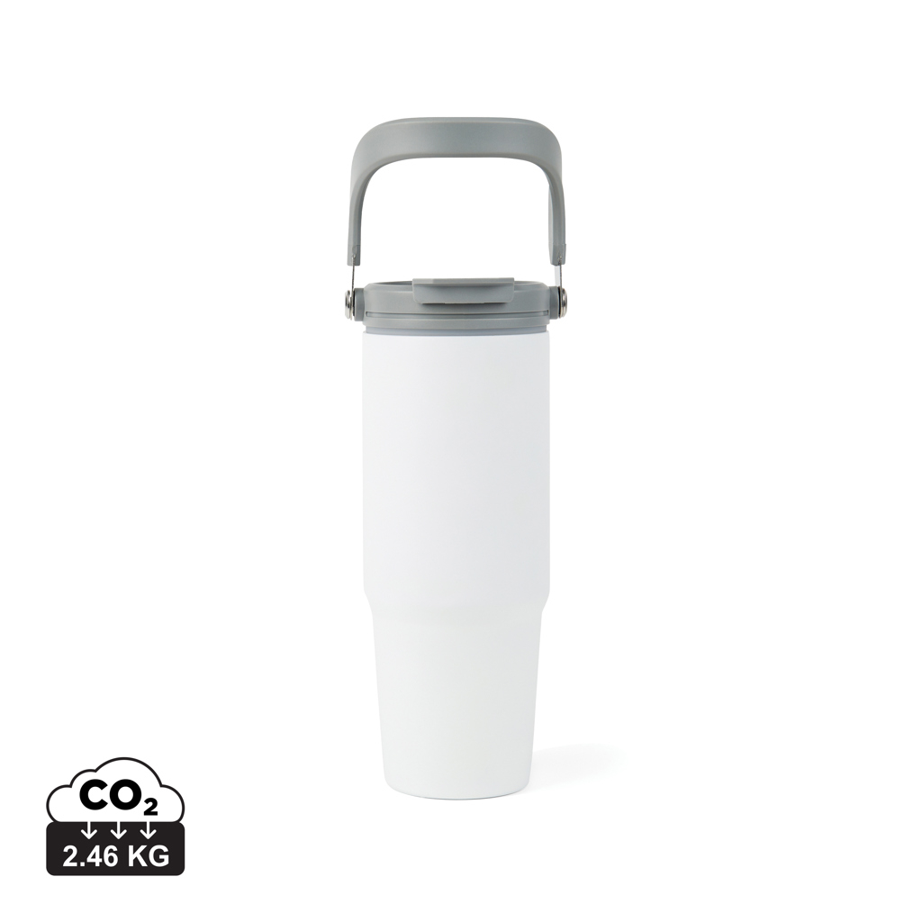 Bouteille isotherme publicitaire 880ml inox recyclé Eos VINGA Blanc et Gris